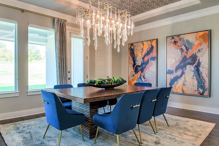 A rectangular dining room table is still a very popular space saver.